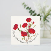  Elegant  Floral Red Carnance Kaart (Staand voorkant)