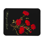  Elegant  Floral Red Carnance Magneet (Horizontaal)