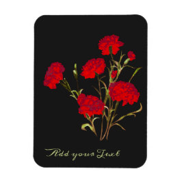  Elegant  Floral Red Carnance Magneet