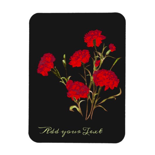 Elegant  Floral Red Carnance Magneet (Verticaal)