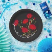  Elegant  Floral Red Carnance Papieren Bordje (Feest)