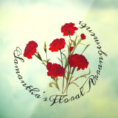 Elegant Floral Red Carnance Raamsticker (Vel 3)