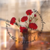 Elegant Floral Red Carnance Raamsticker (Vel 2)