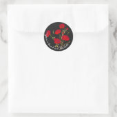  Elegant  Floral Red Carnance Ronde Sticker (Tas)