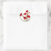  Elegant  Floral Red Carnance Ronde Sticker (Tas)