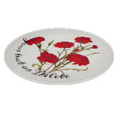  Elegant  Floral Red Carnance Snijplank (Hoek)