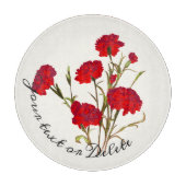  Elegant  Floral Red Carnance Snijplank (Voorkant)