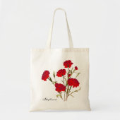  Elegant  Floral Red Carnance Tote Bag (Voorkant)