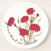  Elegant  Floral Red Carnance Zandsteen Onderzetter (Voorkant)