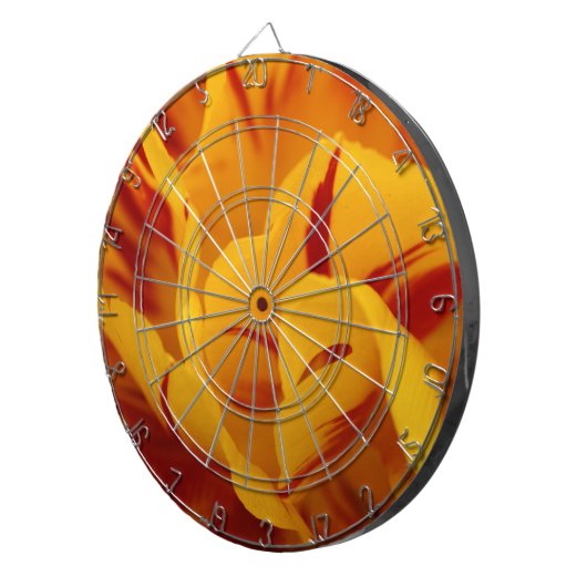 Elegant Floral Red en Gold Monsella Tulips Dartbord (Voorkant Rechts)