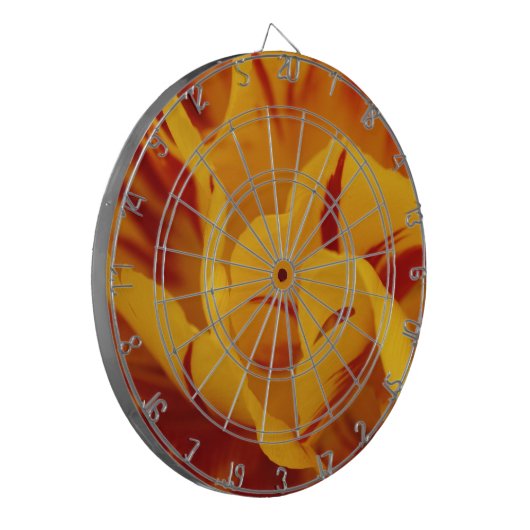 Elegant Floral Red en Gold Monsella Tulips Dartbord (Voorkant Links)