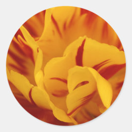 Elegant Floral Red en Gold Monsella Tulips Ronde Sticker