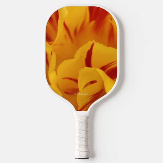 Elegant Floral Red Gold Monsella Tulips Pickleball Paddle (Voorkant)