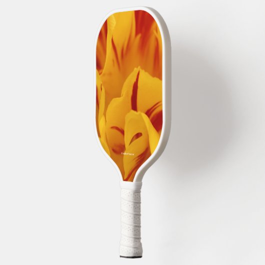 Elegant Floral Red Gold Monsella Tulips Pickleball Paddle (Links)