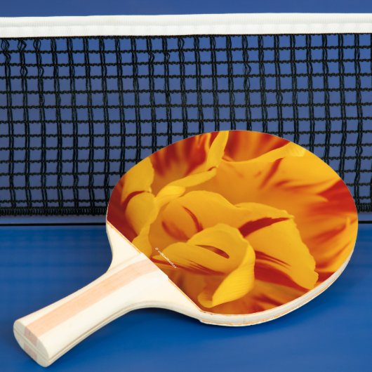 Elegant Floral Red Gold Monsella Tulips Tafeltennisbatje (Insitu)