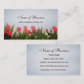 Elegant Floral Red Tulips in Spring Mist Visitekaartje (Voorkant / Achterkant)