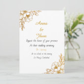 Elegant Floral Rehearsal Wedding Uitnodiging (Staand voorkant)