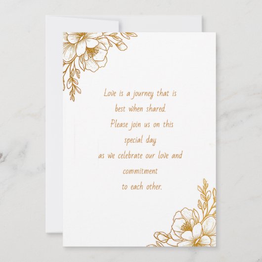 Elegant Floral Rehearsal Wedding Uitnodiging (Achterkant)