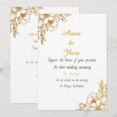 Elegant Floral Rehearsal Wedding Uitnodiging (Voorkant / Achterkant)