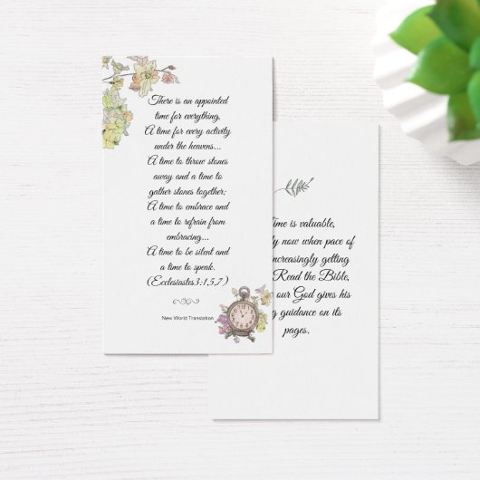 Elegant Floral Religious Bible Wisdom Bladwijzer Visitekaartje (Bureau)