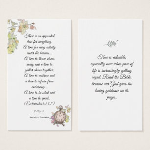 Elegant Floral Religious Bible Wisdom Bladwijzer Visitekaartje