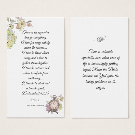 Elegant Floral Religious Bible Wisdom Bladwijzer Visitekaartje (Voorkant /achterkant)