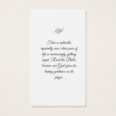 Elegant Floral Religious Bible Wisdom Bladwijzer Visitekaartje (Achterkant)