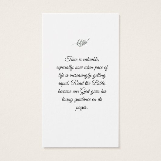 Elegant Floral Religious Bible Wisdom Bladwijzer Visitekaartje (Achterkant)