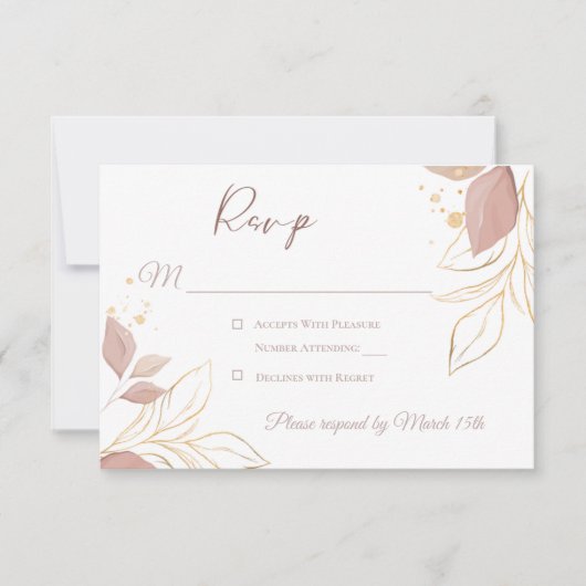 Elegant Floral Response Card RSVP Kaartje (Voorkant)