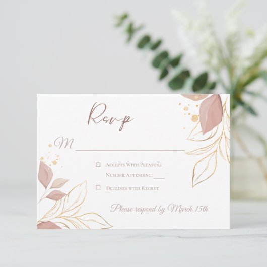 Elegant Floral Response Card RSVP Kaartje (Staand voorkant)