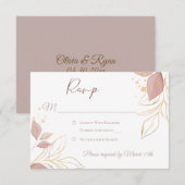 Elegant Floral Response Card RSVP Kaartje (Voorkant / Achterkant)