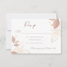 Elegant Floral Response Card RSVP Kaartje