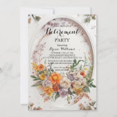 Elegant Floral Retirement Party Invitation | Soft  Kaart (Voorkant)