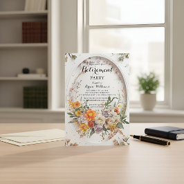 Elegant Floral Retirement Party Invitation | Soft  Kaart