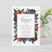 Elegant Floral Retirement Party Kaart (Staand voorkant)