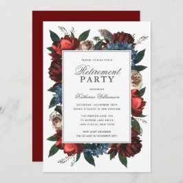 Elegant Floral Retirement Party Kaart