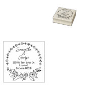 Elegant Floral Retouradres Rubberstempel (Gestempeld)