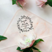 Elegant Floral Retouradres Rubberstempel