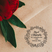 Elegant Floral Return Address Couple Rubberstempel