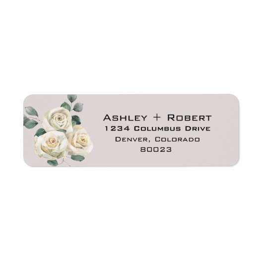 Elegant Floral Return Address Label (Voorkant)
