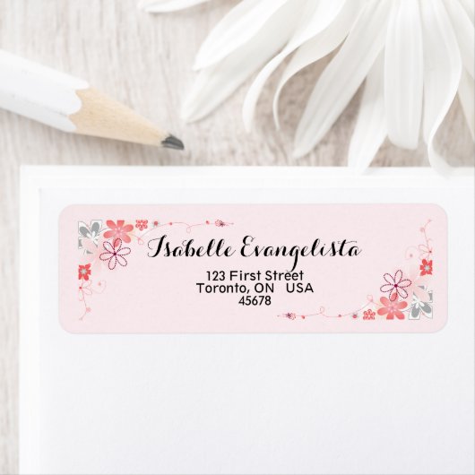 Elegant Floral Return Address Label (Insitu)