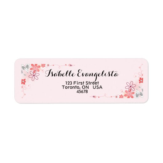 Elegant Floral Return Address Label (Voorkant)