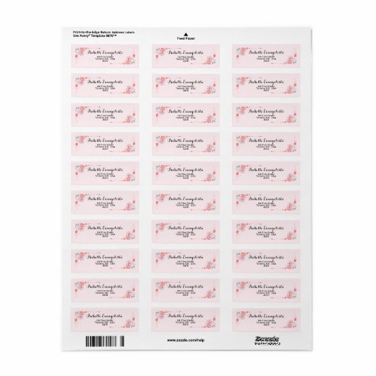 Elegant Floral Return Address Label (Full Sheet)