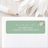 Elegant Floral Return Address Label - Mint (Insitu)
