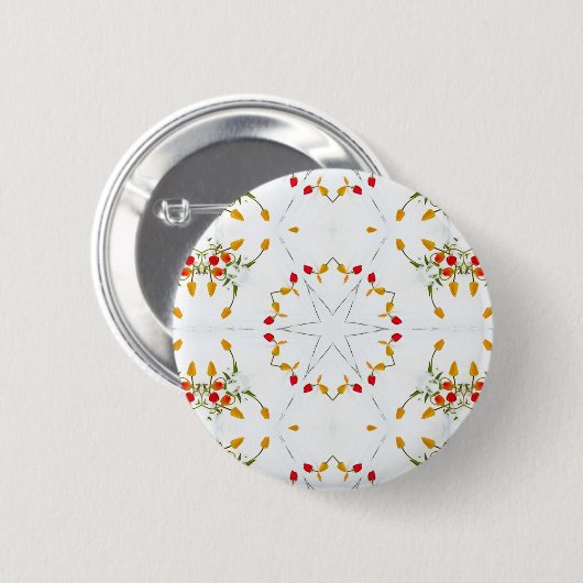 Elegant  Floral Ronde Button 5,7 Cm (Voorkant /achterkant)