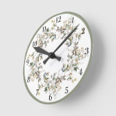 Elegant Floral Ronde Klok (Hoek)