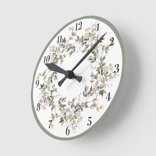 Elegant Floral Ronde Klok (Hoek)