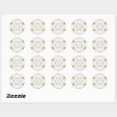 Elegant  Floral Ronde Sticker (Vel)