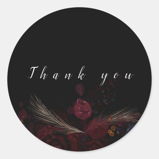 Elegant floral ronde sticker (Voorkant)