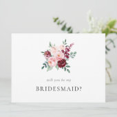Elegant Floral Roos ben mijn Bridesmaid Voorstel K (Staand voorkant)